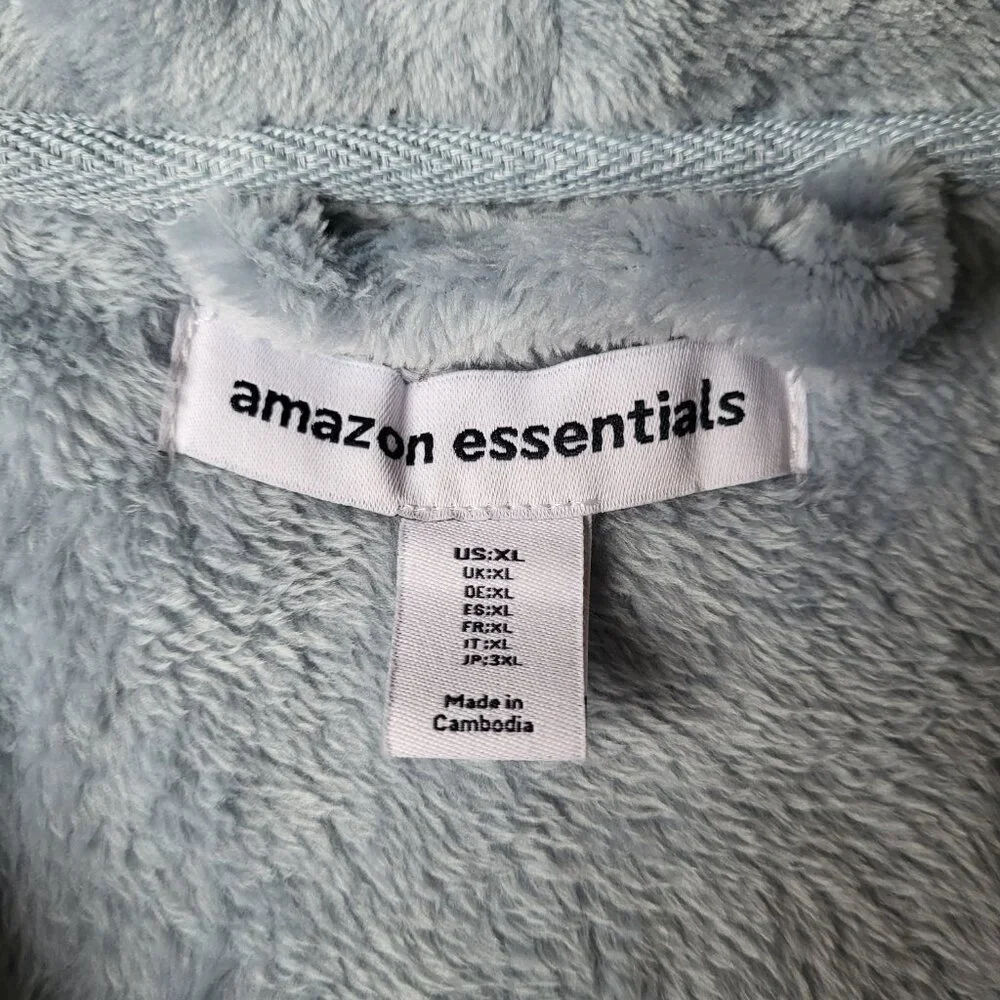 Women’s Mid-Length Plush Robe – Dusty Blue – Size XL – NWT